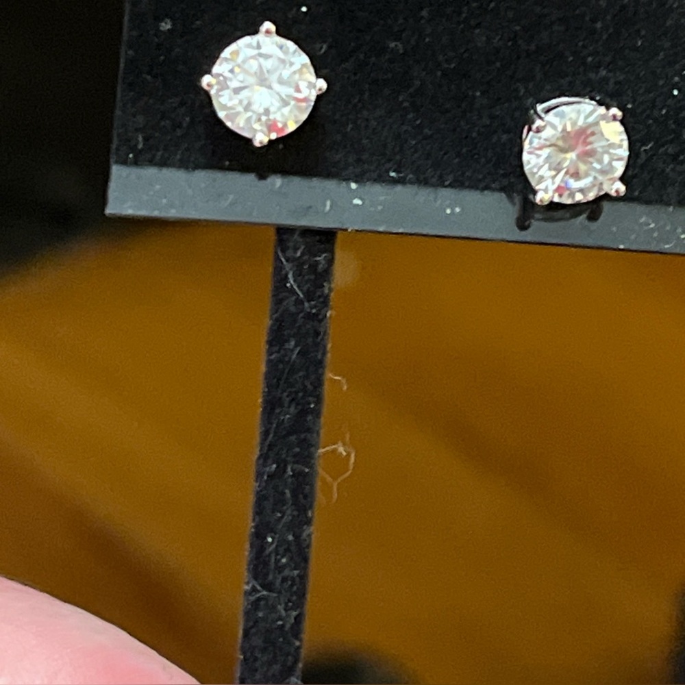 Sterling silver moissanite stud earrings